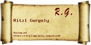 Ritzl Gergely névjegykártya